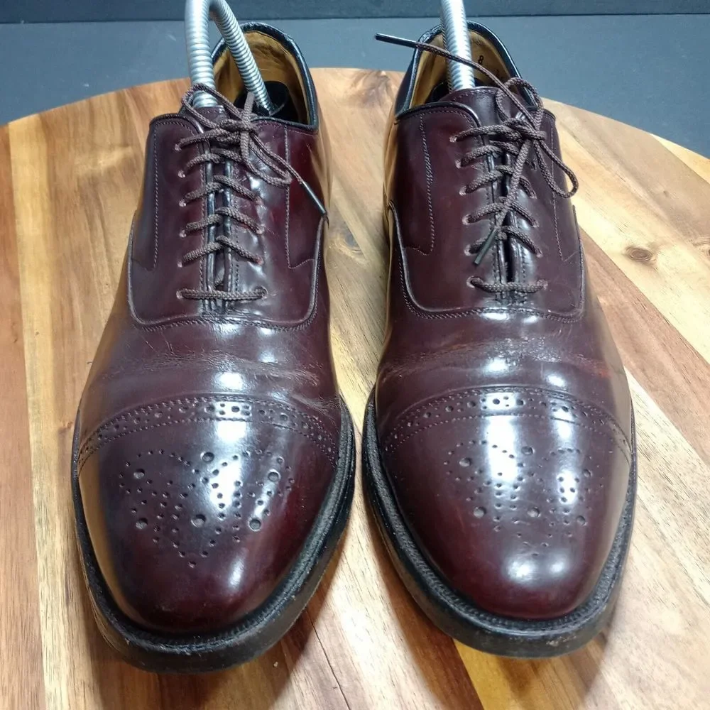 Johnston‎ Murphy Dress Shoes Mens Sz 8 D Martell Perf Wingtip Brown Leather